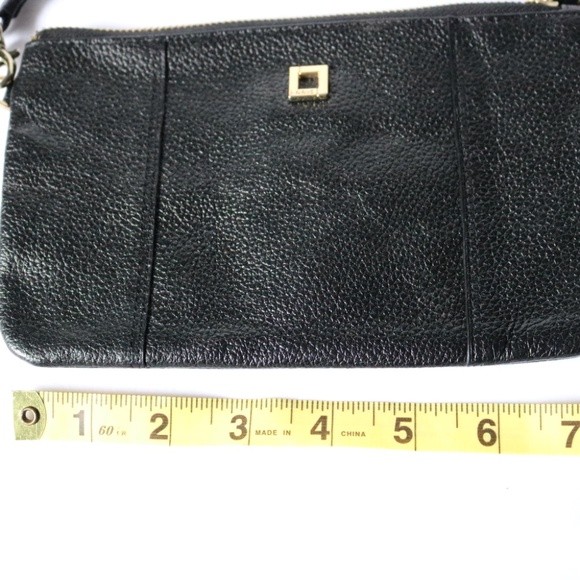 LODIS black leather wristlet purse/wallet with removable strap. - Picture 6 of 7